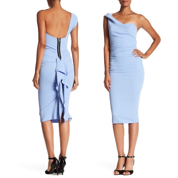 Issue New York Dresses & Skirts - Issue New York Ruffled One Shoulder Dress Blue Hot